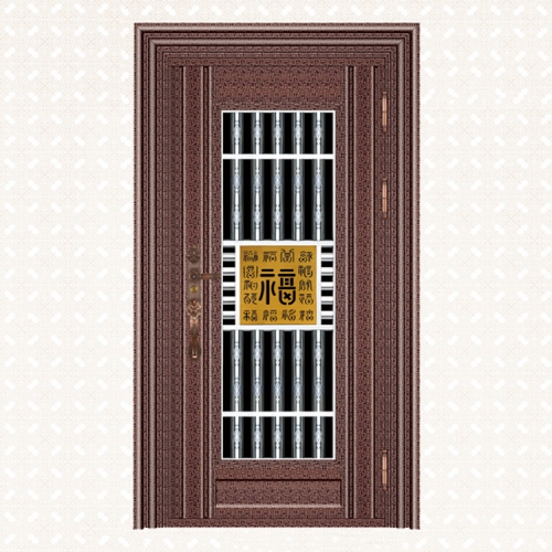 眉山651-4B红古铜整齐自由纹板单门